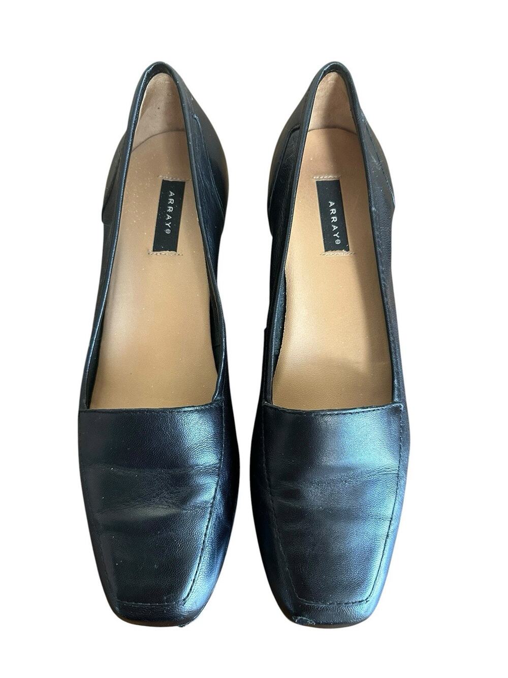 Array Women's Black Freedom Slip-On Leather Loafers Shoes Size 7